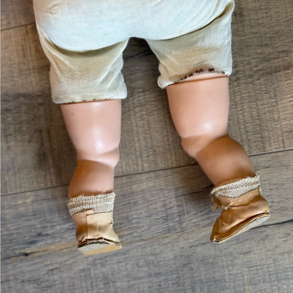 Vintage 1940s J.L. Schilling 22” Talking Baby Doll – Sleepy Eyes, Original Shoes